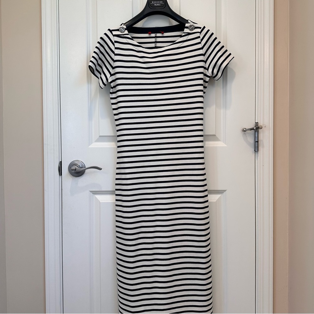 NWOT Max&Co. Label-cut Cotton Dress with Stripes Size: Small US4 Spring/Summer - Picture 7 of 14